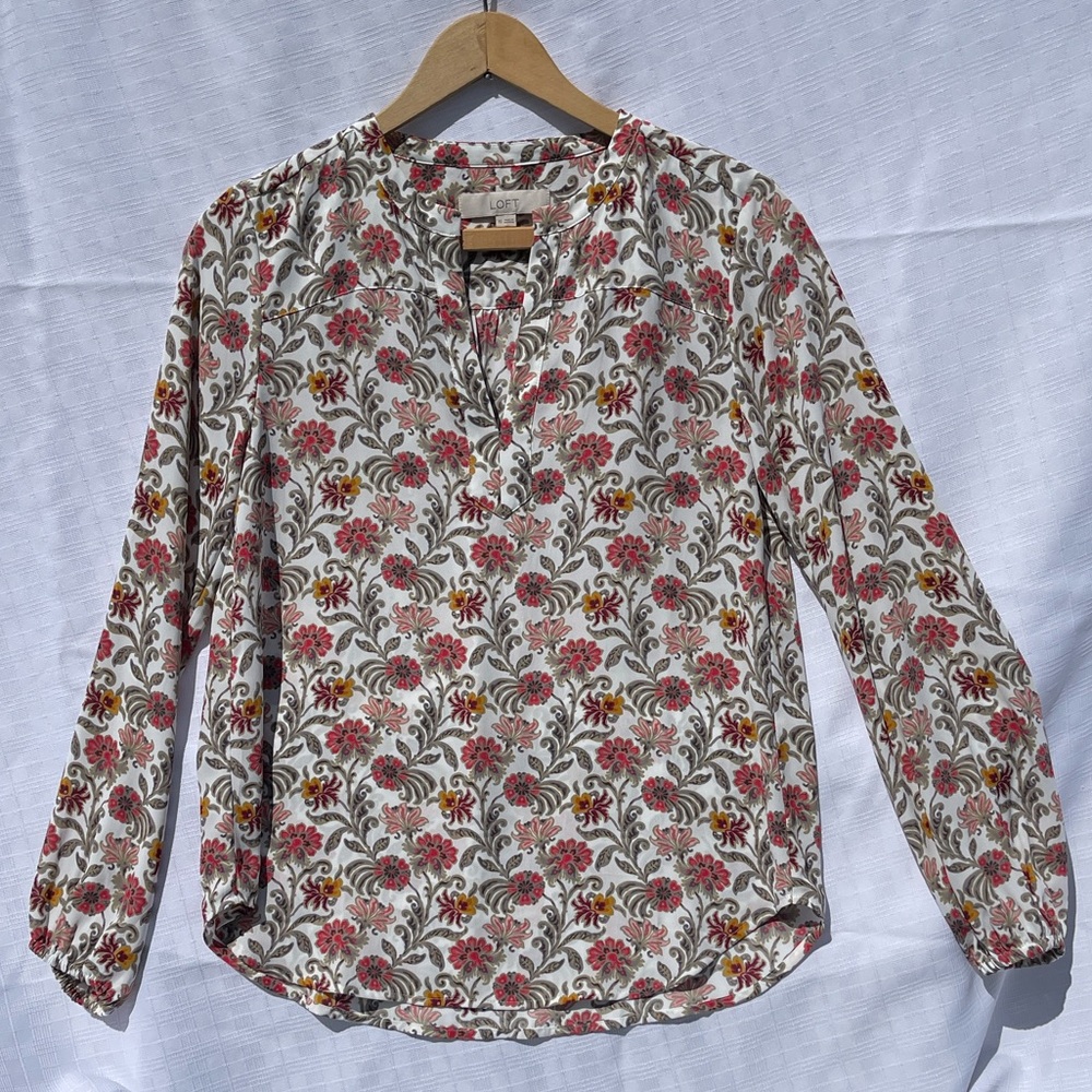 LOFT Multicolor Floral Blouse